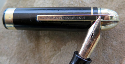 EVERSHARP SKYLINE WITH EXTRA TOP CAP BAND AND 'WET NOODLE' CUSTOM NIB